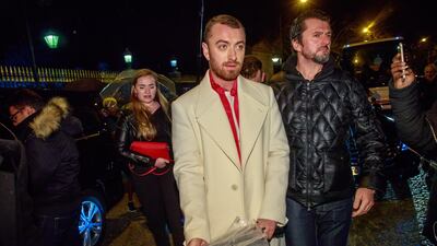 Sam Smith at Givenchy's PFW show EPA/CHRISTOPHE PETIT TESSON