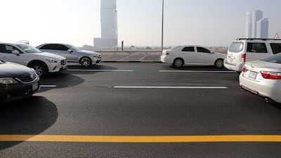 View of the new lane added to Al Taawin bridge to ease traffic towards Sharjah. Pawan Singh / The National