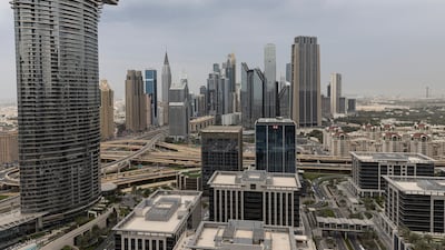 Dubai Downtown and DIFC neigbourhoods. Financial and insurance activities led the growth in the first quarter at 17.3 per cent. Antonie Robertson / The National