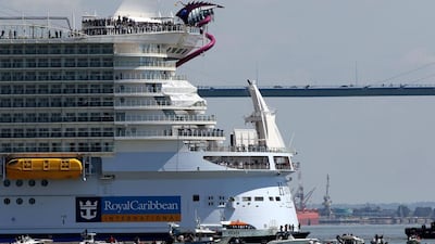 The floating town, which cost close to €1 billion to build, has 16 decks and will be able to carry 6,360 passengers and 2,100 crew members. Edward Boone / EPA