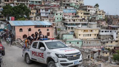 Police in the Jalousie township, where men accused of being involved in the assassination of President Jovenel Moise, were arrested. AFP