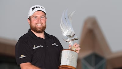 Shane Lowry celebrates winning the 2019 Abu Dhabi HSBC Championship presented by EGA. All images from Getty