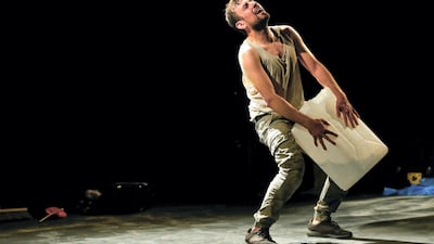 Abu Dhabi, UAE. March15,2018. Warehouse 421 Opening of ATHR exhibition and art performance. Victor Besa / The National Arts & Culture Reporter: Melissa Gronlund