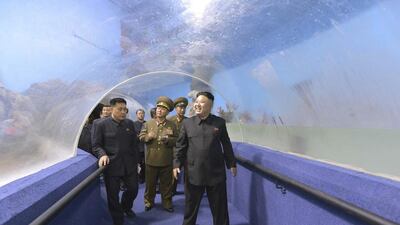 North Korean leader Kim Jong Un visits the Songdowon International Children’s Camp, as its remodelling project nears completion. REUTERS / KCNA