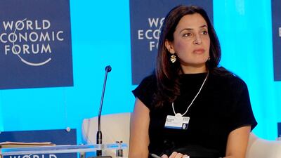 Soraya Salti, who headed the Injaz Al Arab NGO, during a debate at the World Economic Forum on the Middle East and North Africa held in Marrakech, Morocco 2010. Soraya and her sister Jumana were found dead at the bottom of a building under construction in Jwiedeh, Jordan on November 6, 2015. Karim Selmaoui/EPA