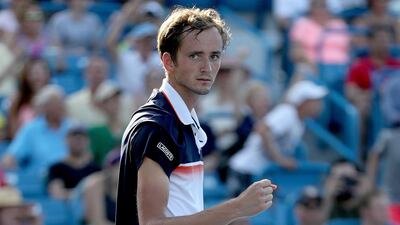 Daniil Medvedev celebrates his win in Cincinnati. Getty