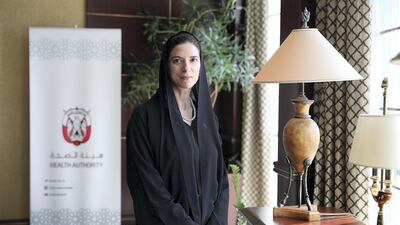 Dr Maha Taysir Barakat , Director General of the Health Authority , Abu Dhabi at her office in the Abu Dhabi Healthcare Authority building in Abu Dhabi. Pawan Singh / The National