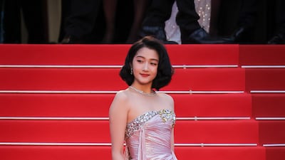 Chinese actress Guan Xiaotong in Elie Saab. Getty Images
