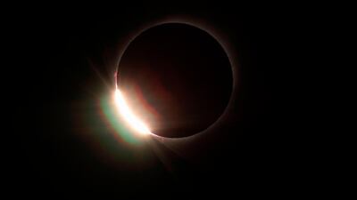 The diamond ring effect is seen during the total solar eclipse from El Molle, Chile. AFP
