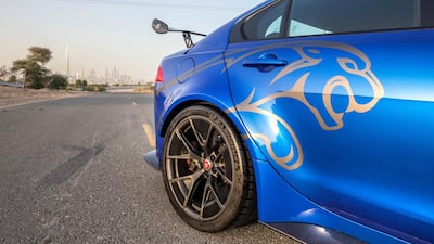 It is the fastest production four-door saloon in the world. Leslie Pableo for The National