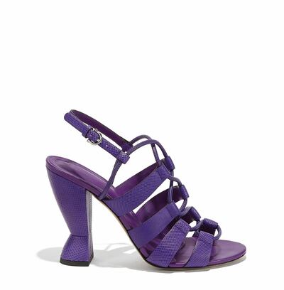 A design from the Ferragamo summer summer 2019 collection, with the Brancusi-inspired heel