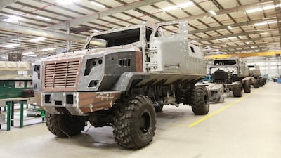 RAS AL KHAIMAH, UAE. February 26, 2015 -Stock photograph of the The Streit Group armoured vehicle manufacturing plant in Ras Al Khaimah. Sarah Dea / The National Streit Group armoured vehicle manufacturing plant in Ras Al Khaimah, February 26, 2015. (Photos by: Sarah Dea/The National, Story by: STANDALONE, Business)