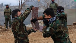 Iranian Kurdish fighters from the Kurdistan Freedom Party during training at a base on the outskirts of Erbil, Iraq. Reuters