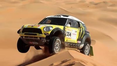 Spain's Nani Roma hits the dunes during Day 3 of the Abu Dhabi Desert Challenge on Tuesday. Courtesy Photo