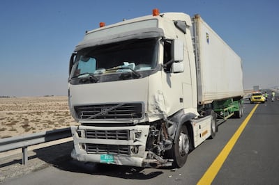 The driver of a lorry that ploughed into a line of stationary vehicles in heavy fog on Tuesday has been arrested on suspicion of reckless driving. The incident involved 44 vehicles in total and more than people 20 people were reported injured. Courtesy: Abu Dhabi Police
