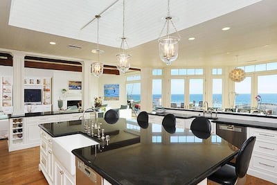 The kitchen of the property has three ovens and two dishwashers. Photo: Malibu Luxury Vacation Homes