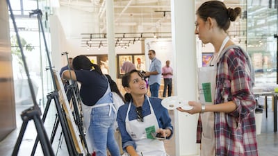 The initiative enabled budding artists to create artwork inspired by the life and vision of Founding Father Sheikh Zayed in advance of the This is Zayed. This is the UAE performance on National Day. Courtesy Warehouse421