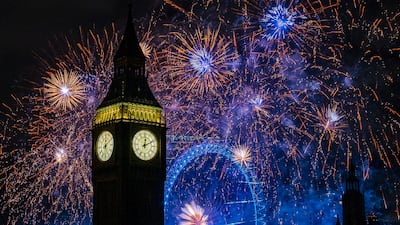 Fireworks over the London Eye and the Big Ben on January 1, 2023. PA
