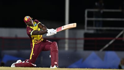 West Indies captain Rovman Powell has hit the biggest six of the T20 World Cup 2024 so far - a 107m maximum against Uganda. AFP