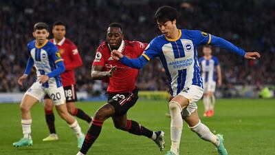 Kaoru Mitoma 7: Clean through in opening five minutes but shot straight at De Gea’s face. Side-footed another chance just wide not long after cutting inside from left. Shot cleared off line in injury-time. Could be a world-beater if he learns to shoot with his left peg as he is ridiculously right footed. AFP