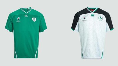 17: Ireland – A bit of a howler from one of the fancied sides in the tournament. The home shirt is a pretty standard offering from supplier Canterbury. The change strip, and I'm really hoping they avoid the Springboks, is a snot-marked strip with a weird black shoulder-line. Image via rugbyworldcup.com
