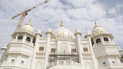 A section of Bollywood Parks at the Dubai Parks & Resorts site is almost complete. Reem Mohammed / The National