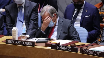 UN Secretary General Antonio Guterres addresses the General Assembly. EPA