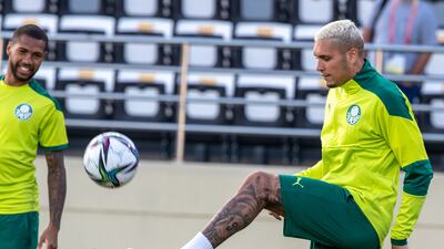 Brazilian football team Palmeiras training at Al Nahyan Stadium in Abu Dhabi.