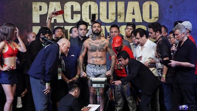 Lucas Matthysse has his weight checked. EPA