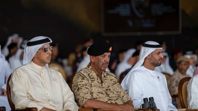 Sheikh Mansour and Field Marshal Sheikh Khalifa bin Ahmed, Commander-in-Chief of the Bahrain Defence Force.