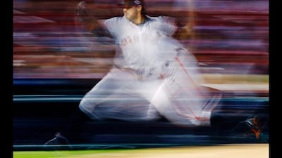 San Francisco Giants starting pitcher Barry Zito pitches against the St. Louis Cardinals during Game 5 of their MLB playoff baseball series in St. Louis, Missouri. Jeff Haynes / Reuters
