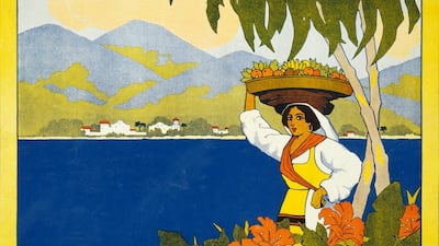 Jamaica travel poster published by Thomas Cook company circa 1910. Alamy