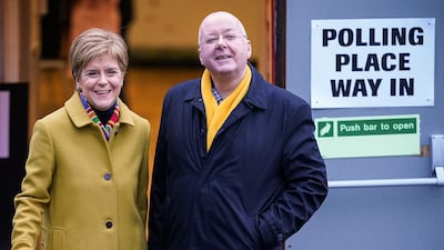 Nicola Sturgeon and her husband Peter Murrell pictured on December 2019 when Ms Sturgeon was First Minister of Scotland. Last month, Murrell pleaded guilty to embezzling thousands of pounds from the Scottish National Party. Getty