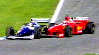 Michael Schumacher joined Ferrari from 1996, and he missed out on the world title in 1997 after colliding with Jacques Villeneuve's William-Renault, giving the Canadian the championship.