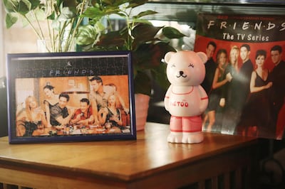 A puzzle with an image of the US television sitcom 'Friends' displayed on a table at the "Central Perk" coffee shop in Shanghai AFP