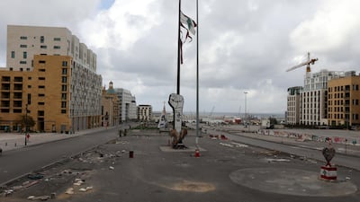 A general view shows an empty area around Martyrs' Square after Lebanese security forces cleared away a protest camp and reopened roads blocked by demonstrators since protests against the governing elite started in October, in Beirut. REUTERS