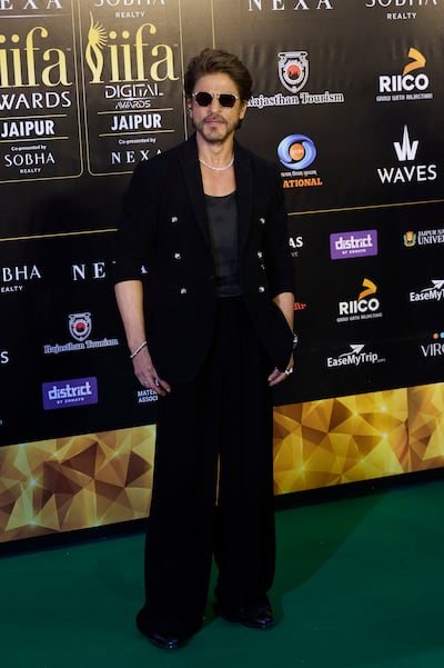 Bollywood star Shah Rukh Khan in a custom outfit by Manish Malhotra. Getty Images