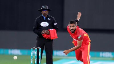 Islamabad's Rumman Raees sends down a delivery.