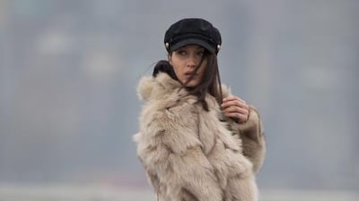 Bella Hadid carries a Serpenti Forever handbag from Bulgari’s spring/summer 2017 collection, in New York. Courtesy Bulgari