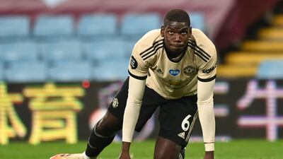 Paul Pogba at Villa Park in Birmingham. AFP