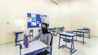 Shatha Al Qadi, 15, is the only learner present in her Grade 10 class at Al Shola Private School