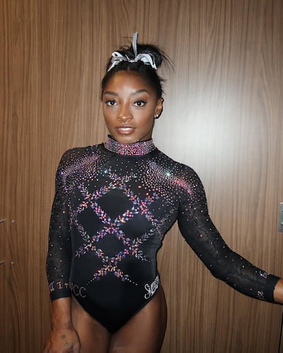 Biles backstage at the 2023 US National Championships, that marked her return to top-tier competition. Photo: Simone Biles / Instagram
