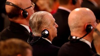 Participants attend the 2020 Munich Security Conference (MSC). Johannes Simon/Getty Images