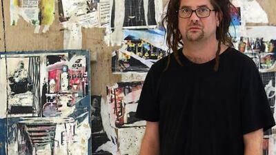 The Dubai-based English artist Simon Coates at the Dubai Community Theatre and Art Centre, where he and the Ethiopian artist Ephrem Solomon have been artists-in-residence for the past month.