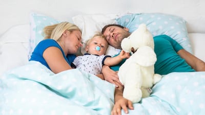Sleep patterns hit rock bottom in the first three months after a child is born. Getty