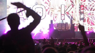 A DJ Steve Aoki gig. Pedro Fi˙za / Demotix/ Corbis