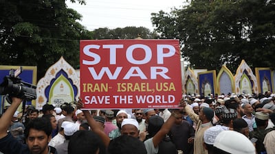 An anti-war protest in Bangladesh. The country has added its voice to growing calls for an end to the Iran war. EPA