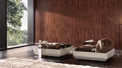 Shades to adopt in 2025 include Mocha Mousse, Pantone's colour of the year, which lends itself well to big-item furniture such as Minotti's Supermoon armchair. Photo: Minotti