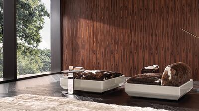 Supermoon armchair in Mocha Mousse. Photo: Minotti