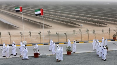 The Mohammed bin Rashid Al Maktoum Solar Park. Dewa is building the world’s largest solar energy park in the Dubai desert in an effort to reduce reliance on natural gas and diversify its power sources. Pawan Singh / The National